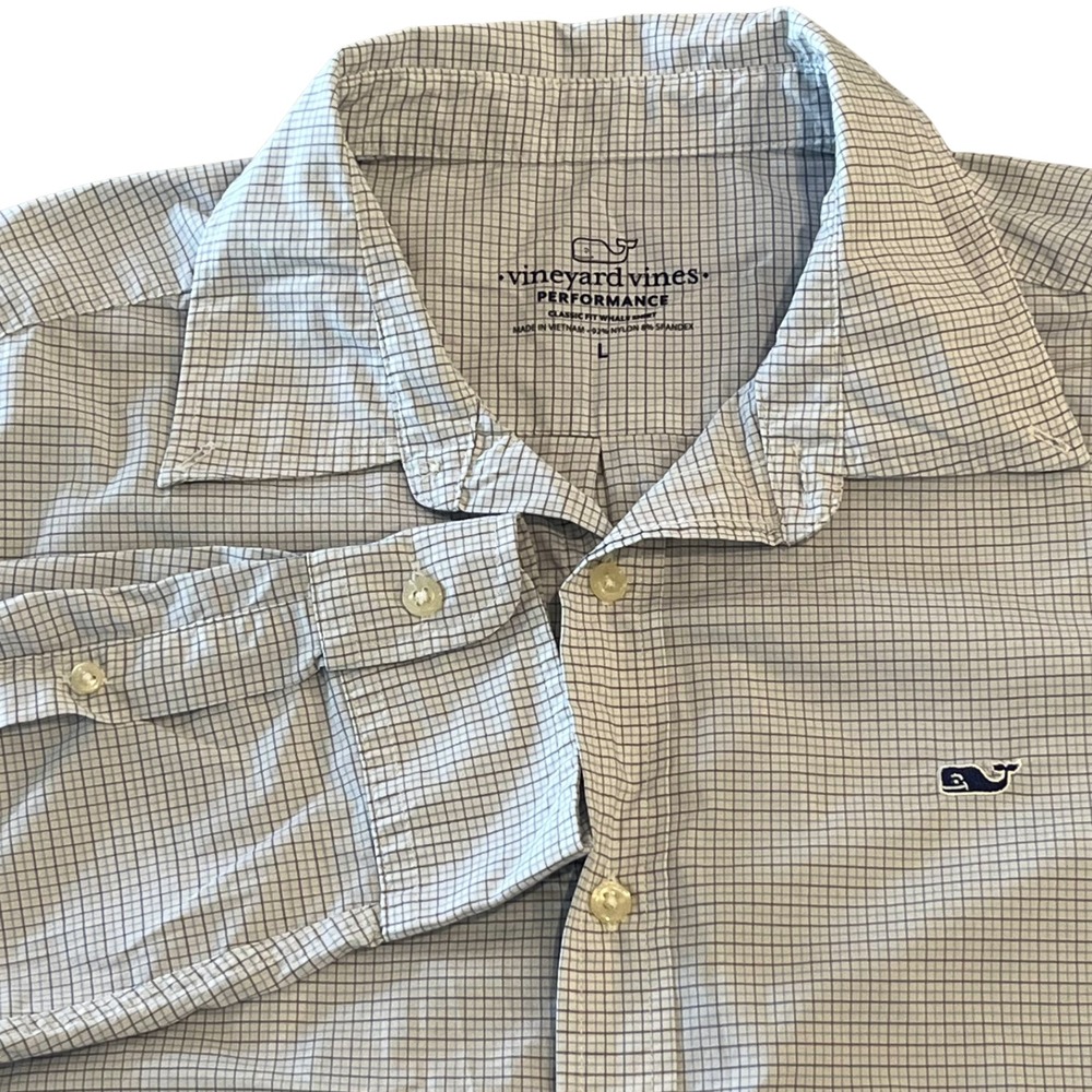 Vineyard Vines PERFORMANCE Classic Fit‎ Whale Shirt Long Sleeve Mens Large